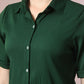 Myshka Women's Green Solid Shirt Collar Party Shirt With Shorts Co-ord set - Swadesiicart
