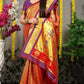 Jyoti Fashion Women's Maroon Banarasi Silk Zari Woven Saree with Blouse | Swadesiicart