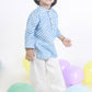 Breathables Kids Cotton Night Suit – Blue Striped Kurta & Pyjama Co-Ord Set For Boys & Girls