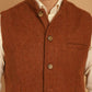 Even Apparels Pure Wool Nehru Jacket - Brown | Swadesiicart