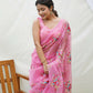 Vamsee Anamika Pink Organza Silk Saree - Swadesiicart