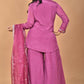 Morchari Women And Hand Embroidery Palazzo Set-Purple - Swadesiicart