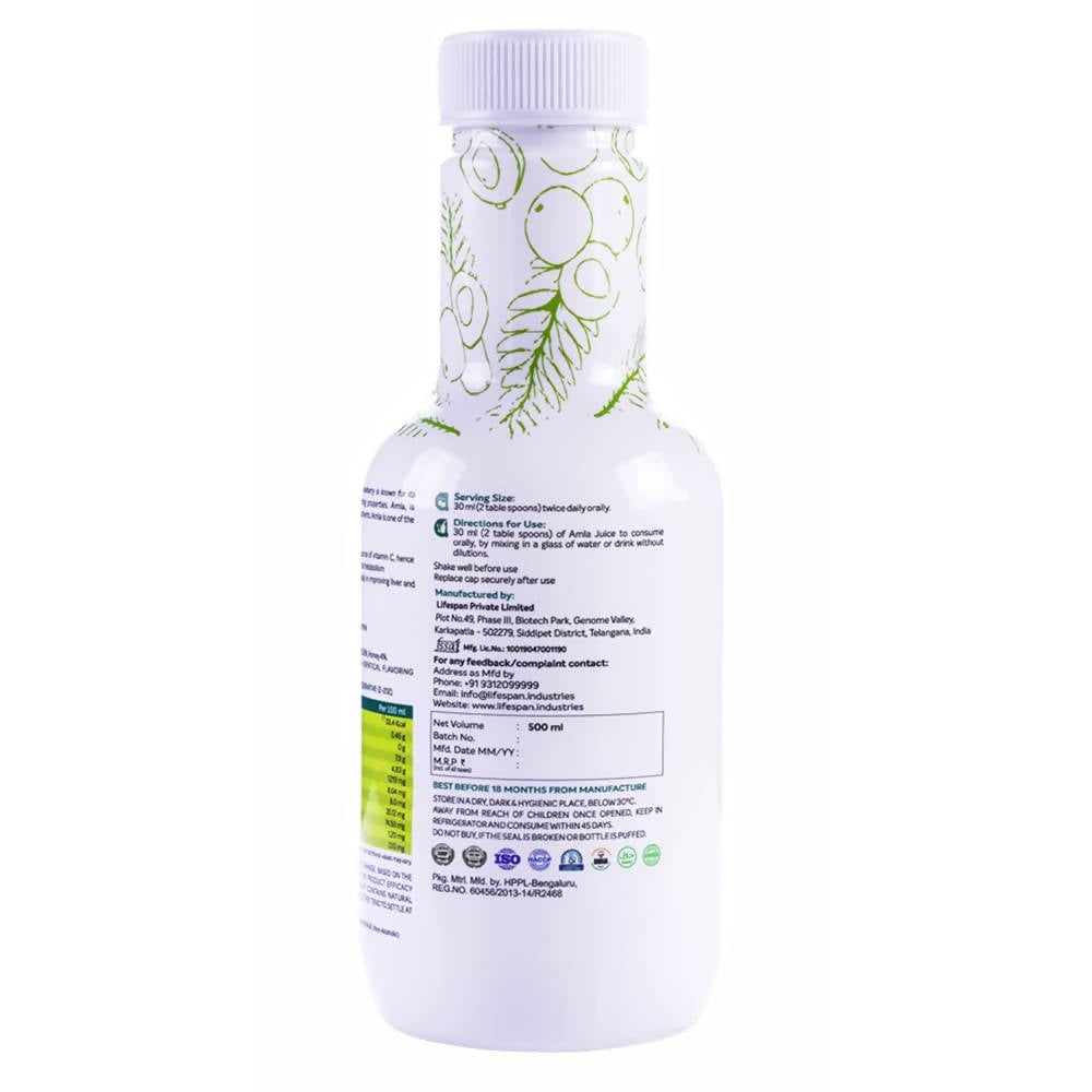 LifeSpan Amla Juice With Honey - Swadesiicart