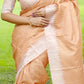 Vishnu Weaves Women's Yellow Tussar Silk Woven Saree with Blouse - Swadesiicart