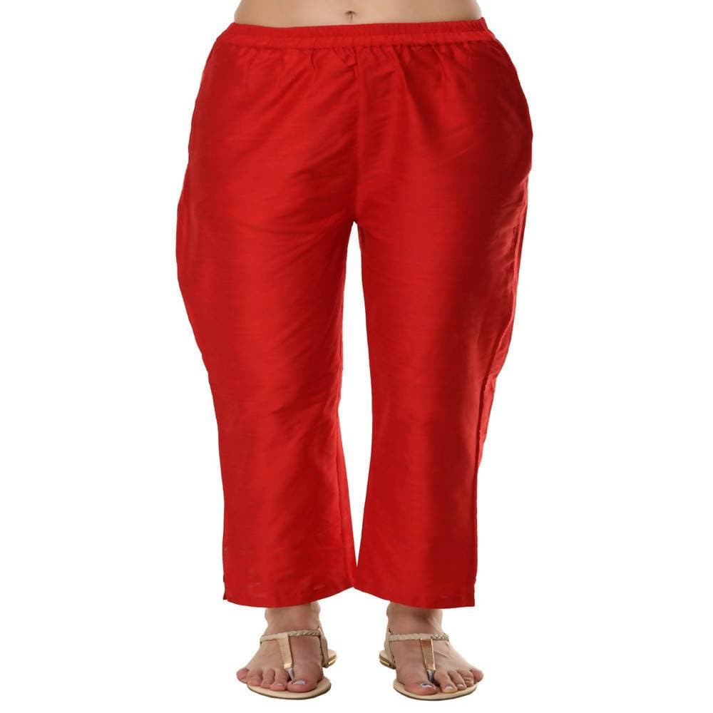 Lagi Women's Red Poly silk Straight Embroidred Kurta Pant (RO115B) | Swadesiicart