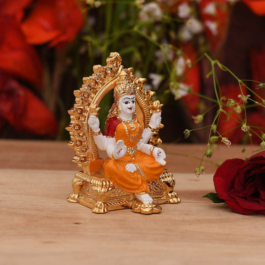 Collectible India Ceramic Lakshmi Idol - Swadesiicart