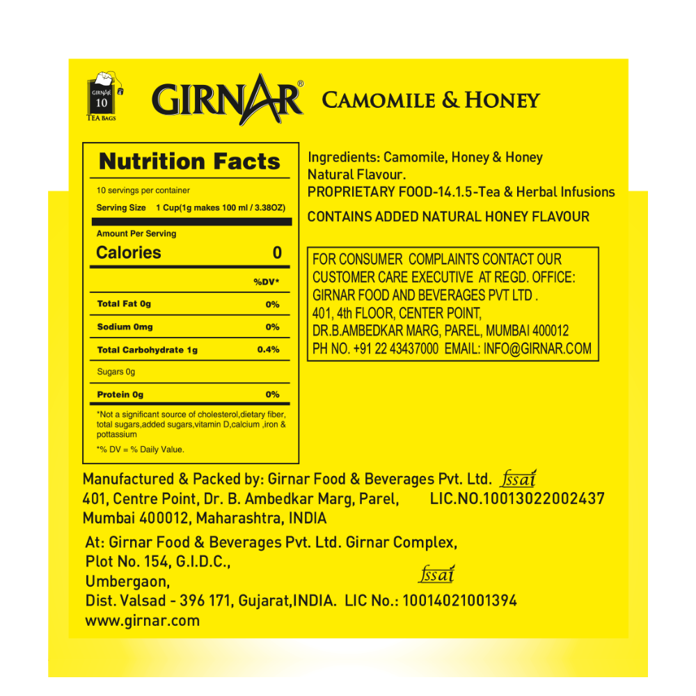 Girnar Camomile Infusion With Honey | Swadesiicart
