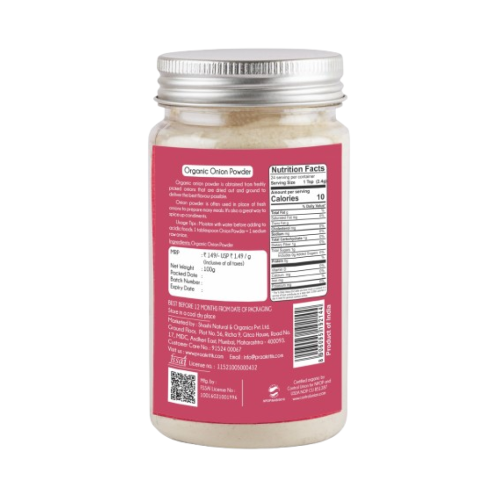 Praakritik Organic Onion Powder - Swadesiicart