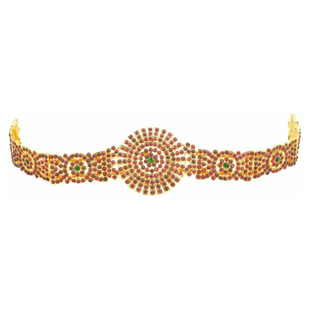 Elite trade Brass Gold Red Jewel Set - Swadesiicart