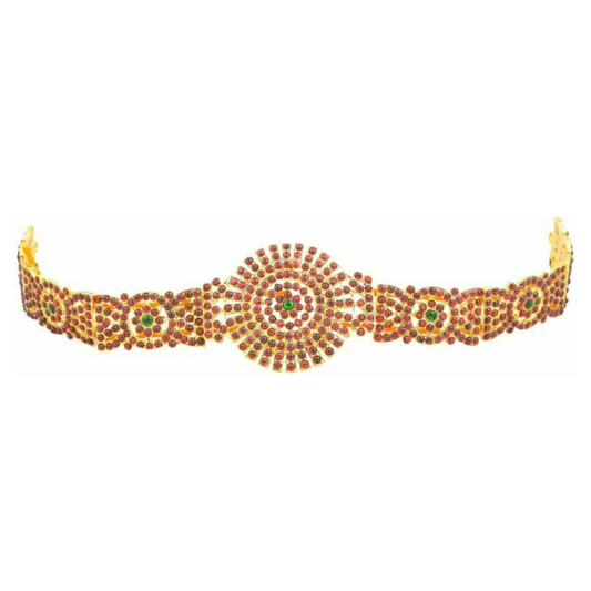 Elite trade Brass Gold Red Jewel Set - Swadesiicart