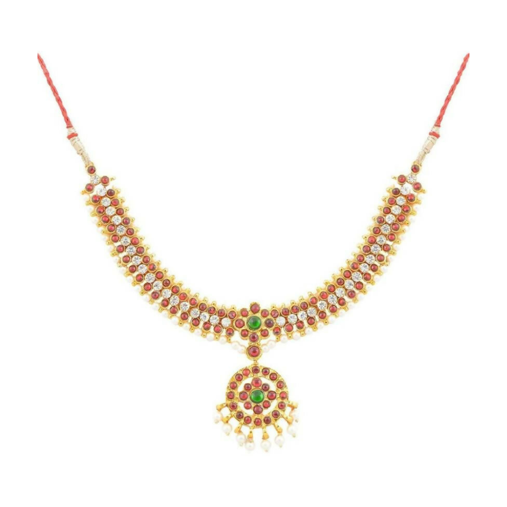 Elite trade Metal Copper Gold Green White Jewel Set - Swadesiicart