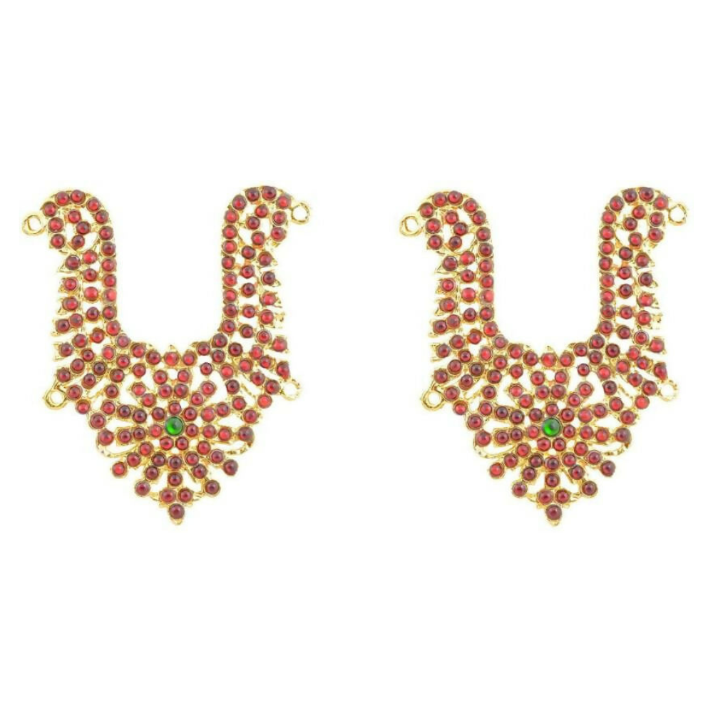 Elite trade Brass Gold Red Jewel Set - Swadesiicart