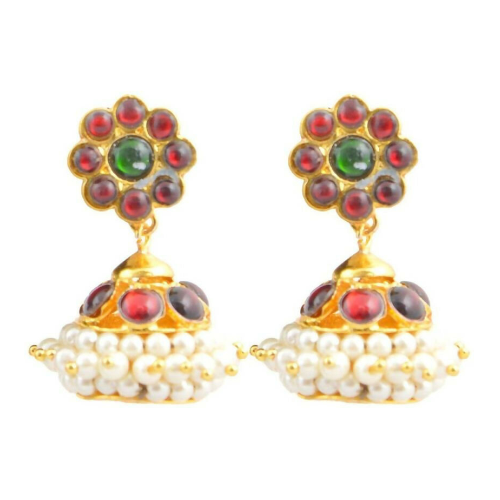Elite trade Metal Copper Gold Green White Jewel Set - Swadesiicart