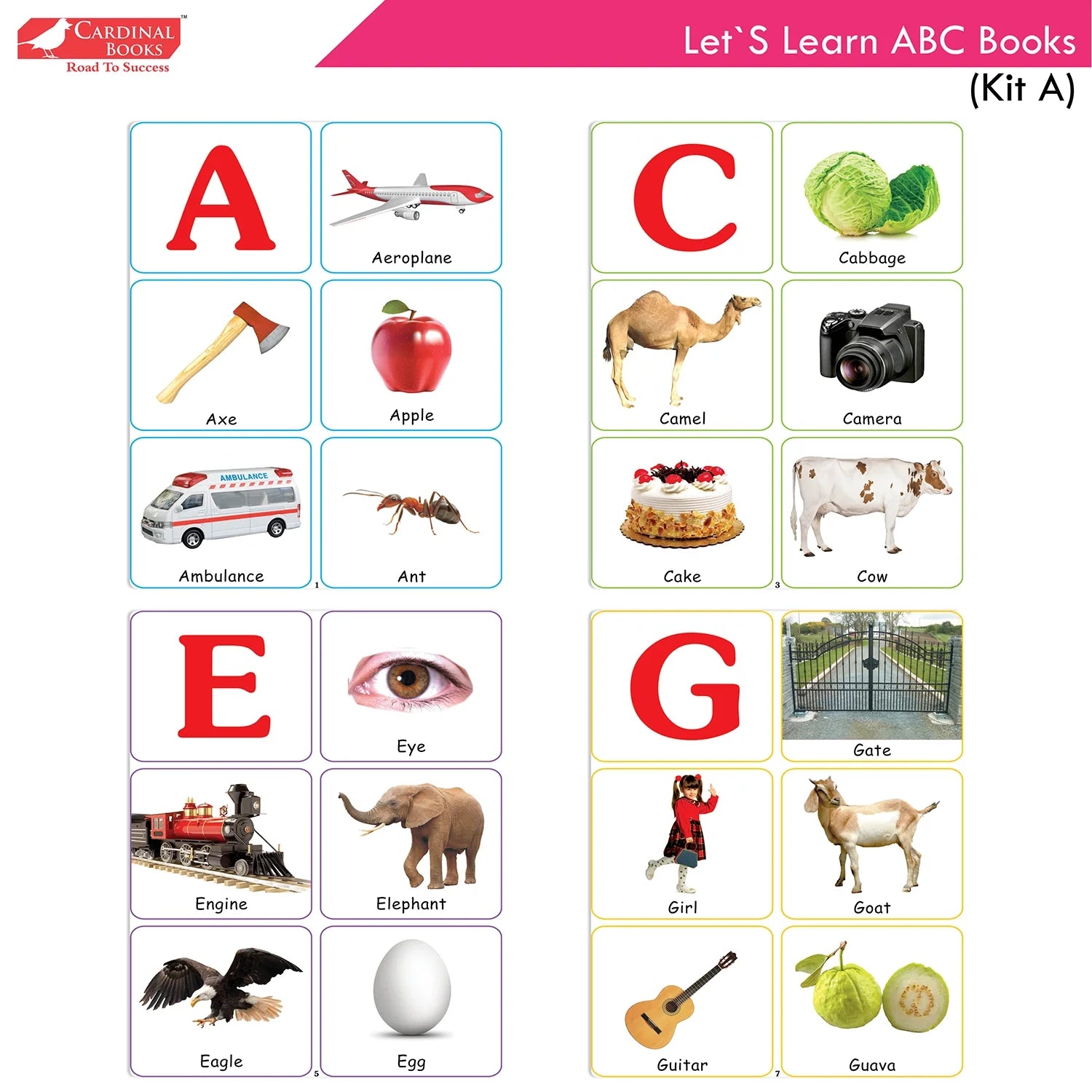 Cardinal Books Preschool Learning Playgroup (Preparatory Pre-Nursery) Kit A| Ages 2-3 Years| My First ABC Picture Dictionary - Swadesiicart