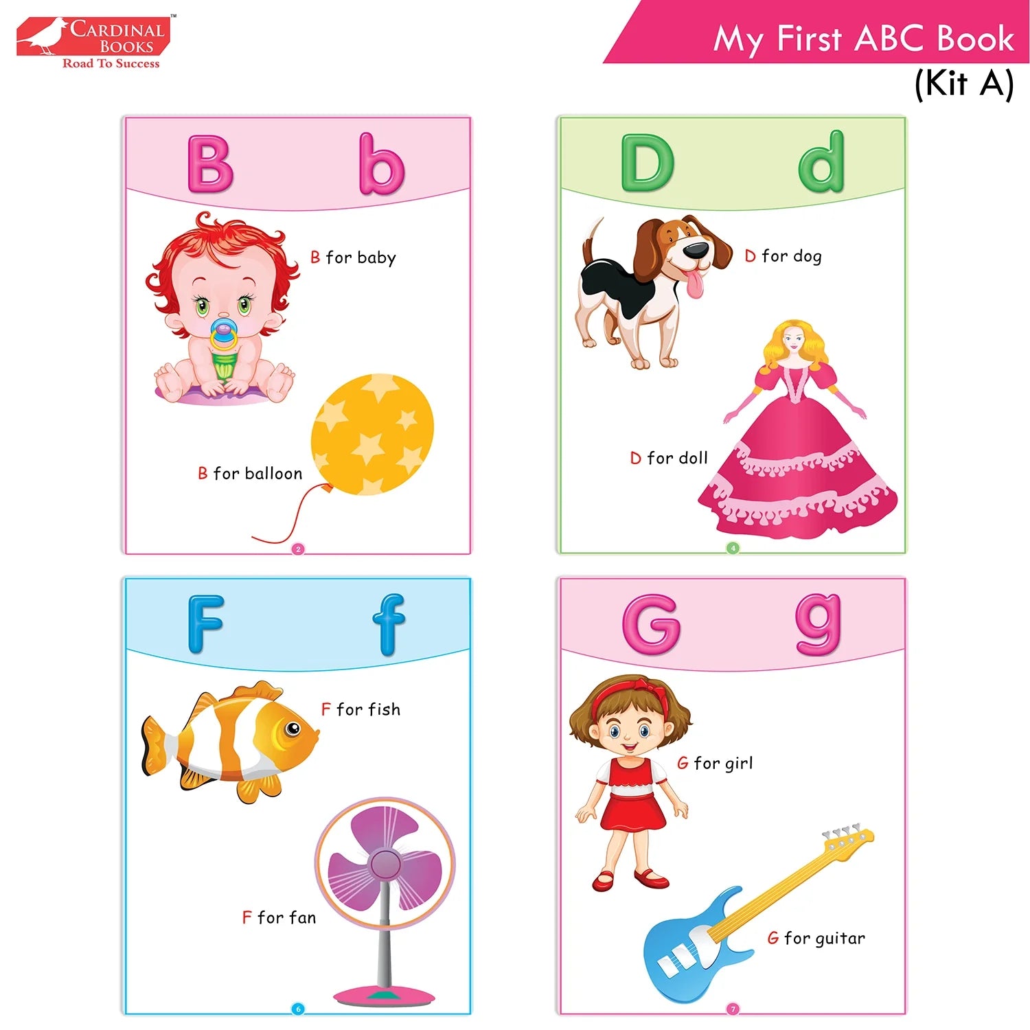 Cardinal Books Preschool Learning Playgroup (Preparatory Pre-Nursery) Kit A| Ages 2-3 Years| My First ABC Picture Dictionary - Swadesiicart