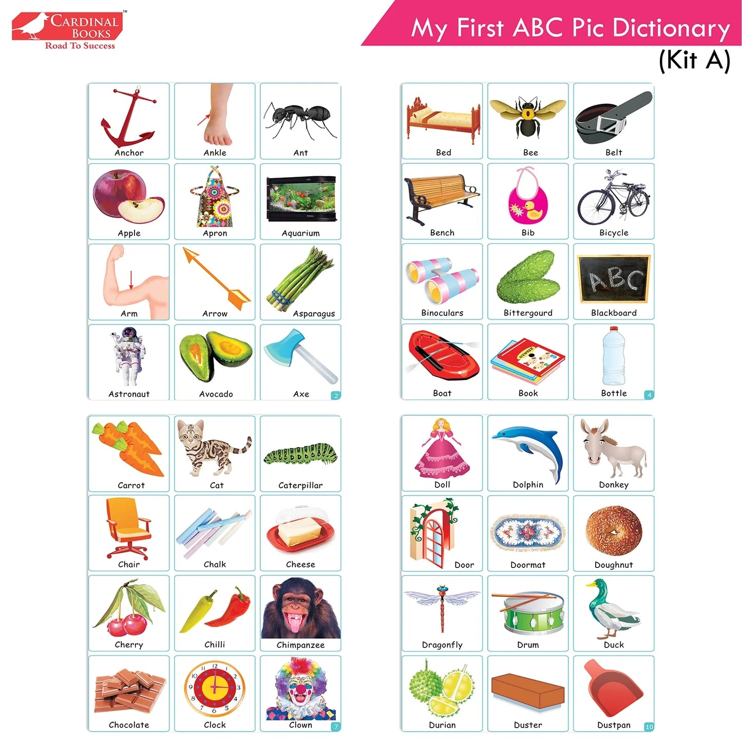 Cardinal Books Preschool Learning Playgroup (Preparatory Pre-Nursery) Kit A| Ages 2-3 Years| My First ABC Picture Dictionary - Swadesiicart