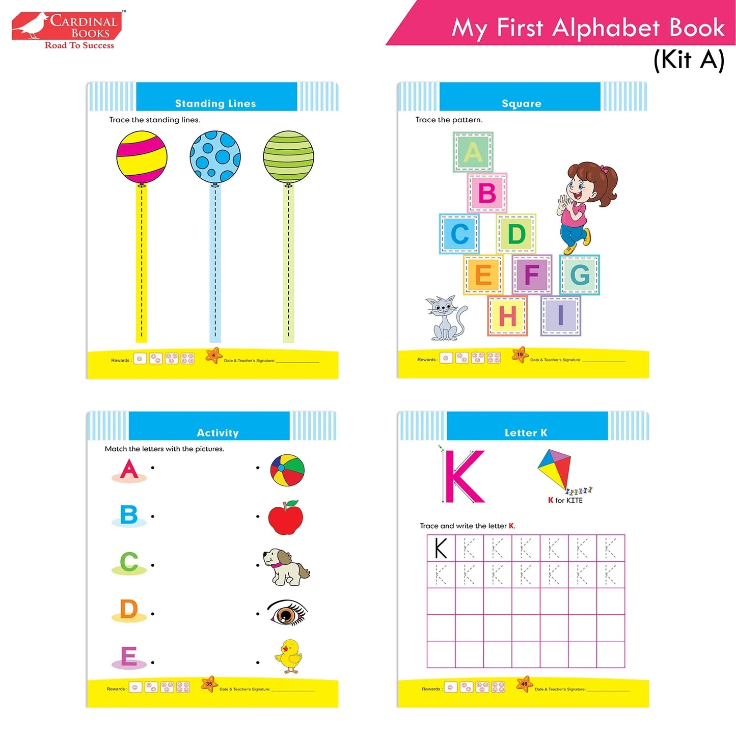 Cardinal Books Preschool Learning Playgroup (Preparatory Pre-Nursery) Kit A| Ages 2-3 Years| My First ABC Picture Dictionary - Swadesiicart