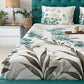 URBAN SPACE Serene White & Blue Printed 200 TC Pure Cotton Bedsheet & Pillow Covers - Swadesiicart