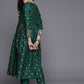 Ahalyaa Women's Traditional wear Kurta Set - Green | Swadesiicart
