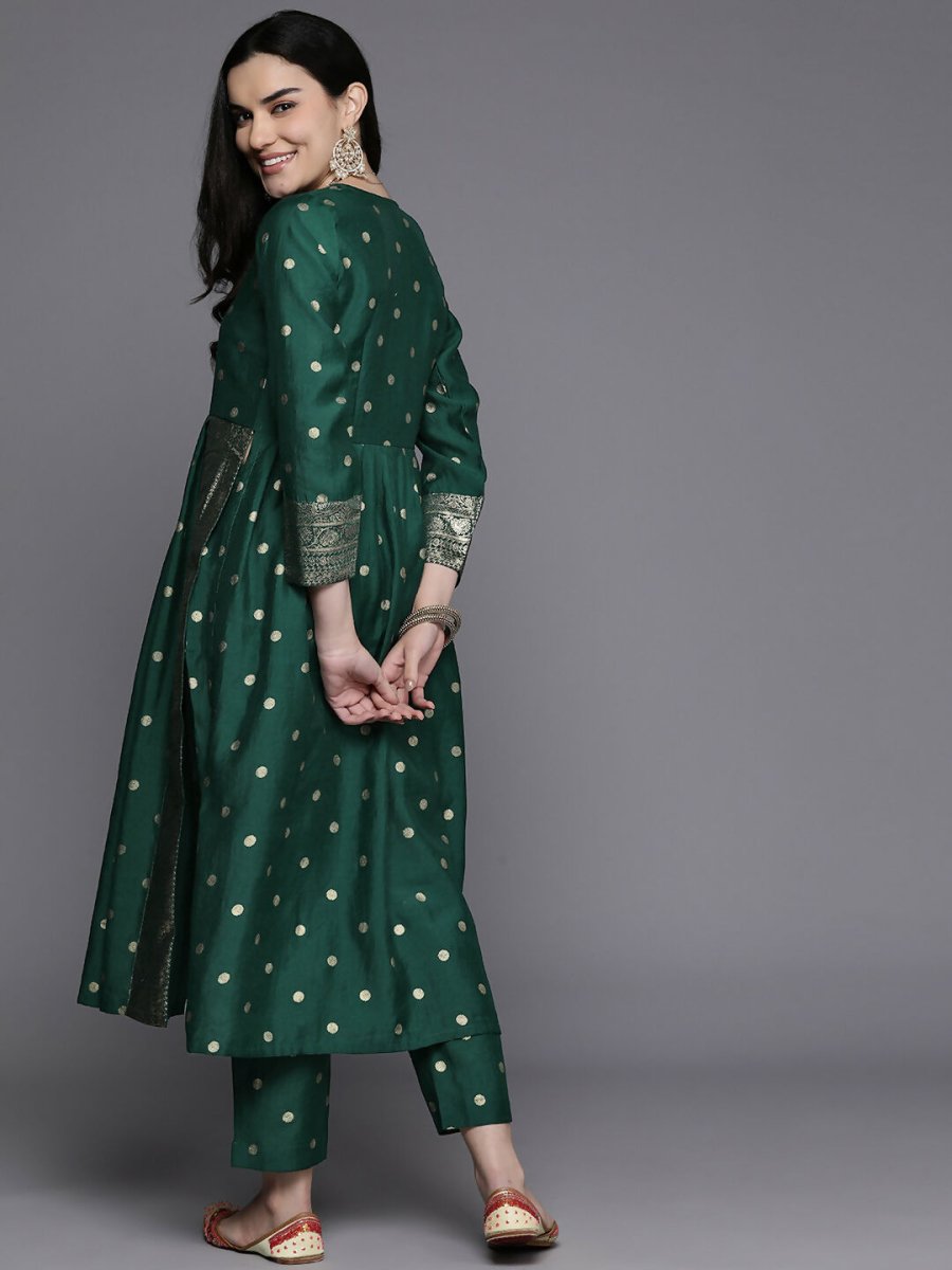 Ahalyaa Women's Traditional wear Kurta Set - Green | Swadesiicart
