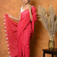 Very Much Indian Mul Cotton Khadi Design Handloom Woven Saree - Pink | Swadesiicart