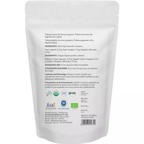 Aarshaveda Organic Trikatu Powder | Swadesiicart