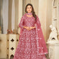 Jyoti Fashion Women's Gajri Net Embroidered Anarkali Kurta Pant Set With Dupatta | Swadesiicart