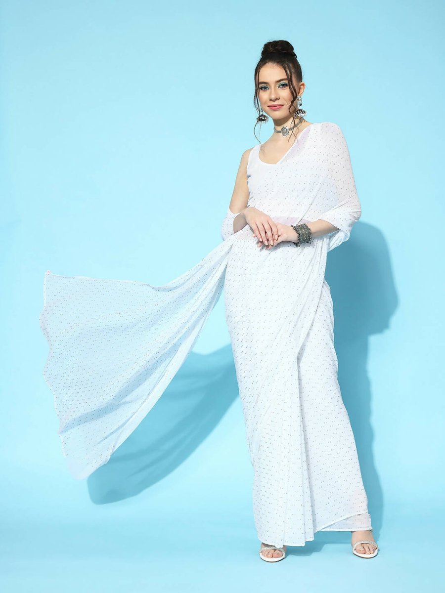Ahalyaa Women's Traditional wear Saree - White | Swadesiicart