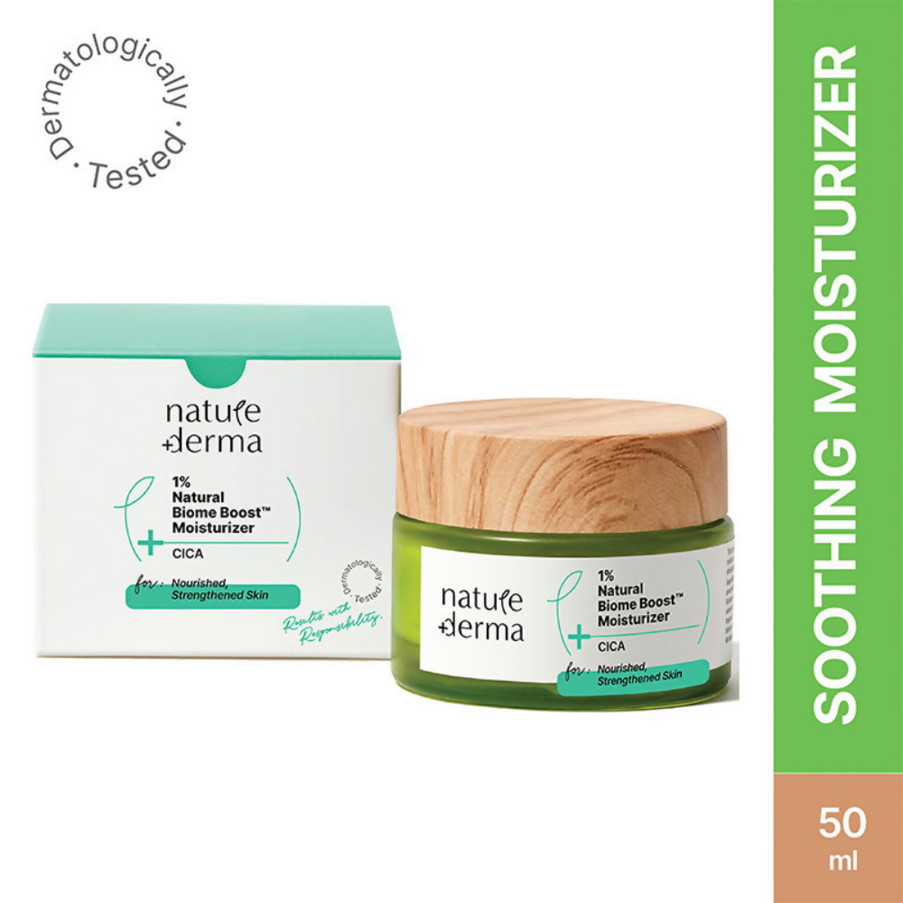 Nature Derma 1% Natural Biome-Boost Moisturizer With CICA | Swadesiicart