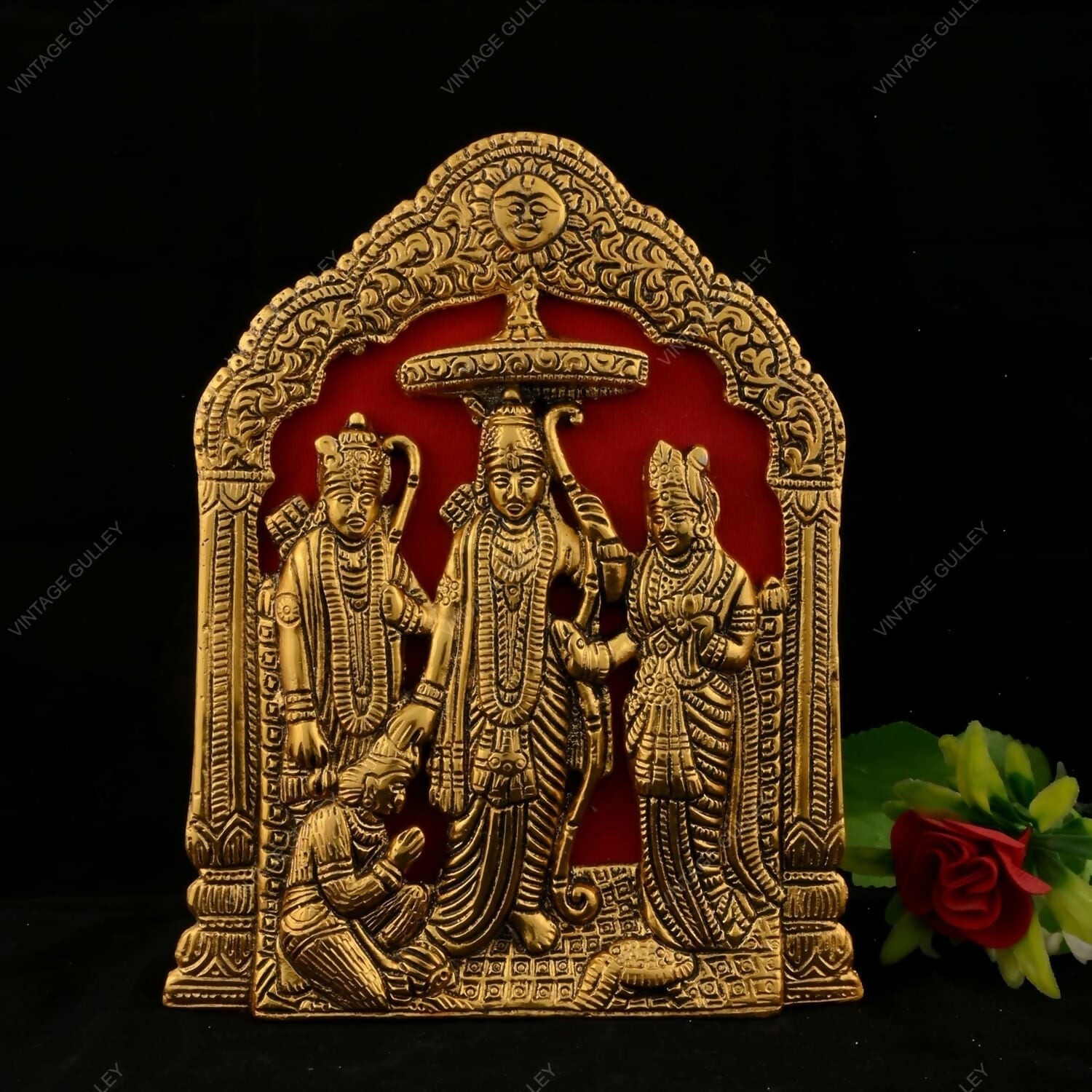 Vintage Gulley Antique White Metal Lord Ram Darbar Idol - Swadesiicart