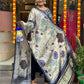 The52 Navy Blue Women's Beautiful Viscose Chanderi Fabric Embroidered Work Straight Kurta Pant and Dupatta Set - Swadesiicart