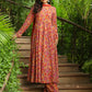 Janasya Mustard Georgette Floral Kurta,Bottom & Dupatta | Swadesiicart