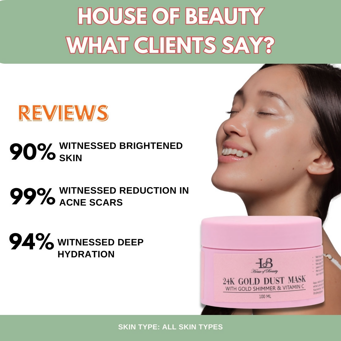 House of Beauty 24K Gold Dust Face Mask - Swadesiicart