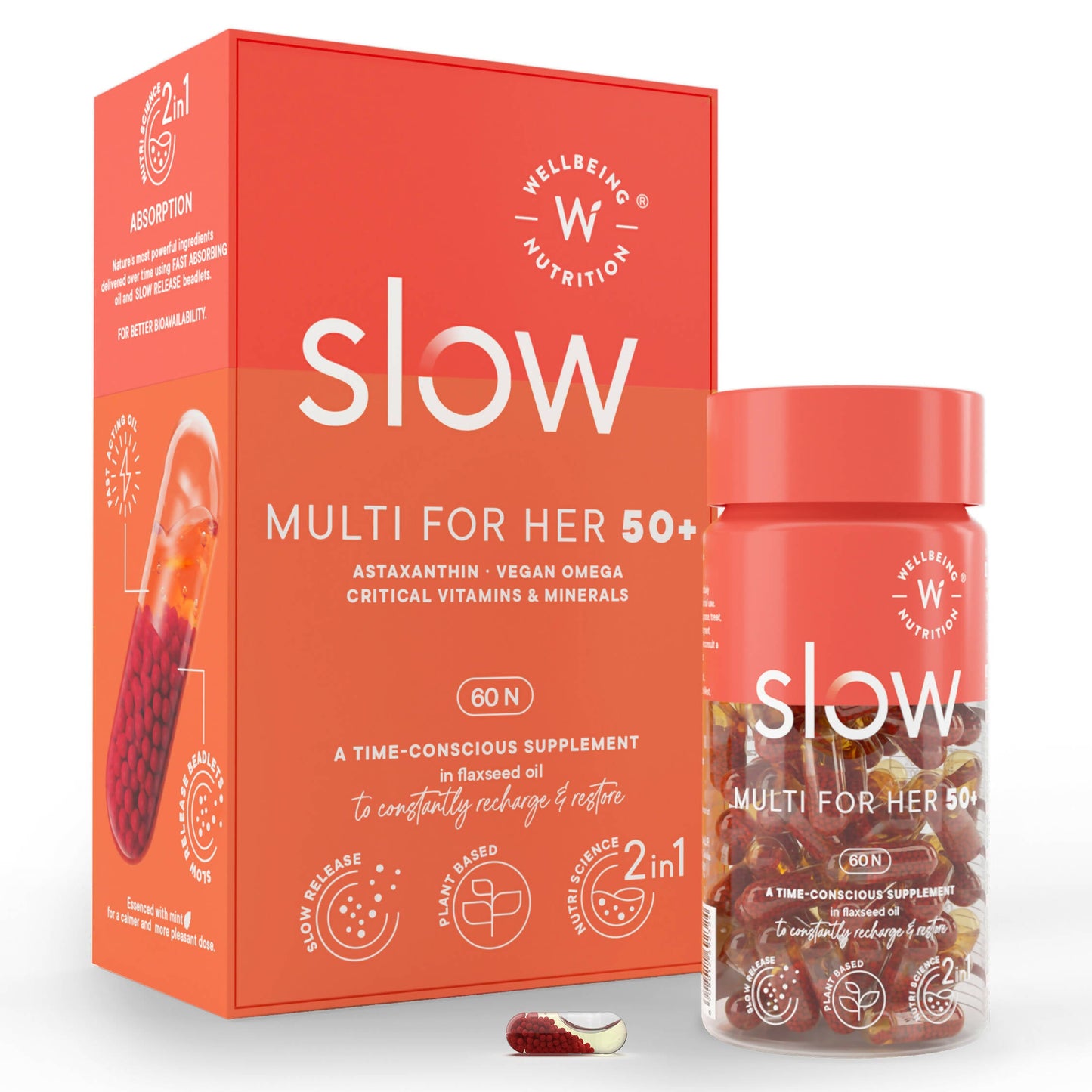 Wellbeing Nutrition Slow | Multivitamin for Her 50+ Capsules - Nutritionalab Private Limited