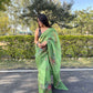 Vamsee Vidhi 1 Green Organza Saree - Swadesiicart
