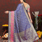 Lorenvalley Fashion Purple Soft Silk Woven Design with Zari Weaving Leheriya Design Saree - Swadesiicart