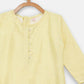 Ahalyaa Yellow Poly Silk Kids Kurta Pant With Dupatta For Girls | Swadesiicart