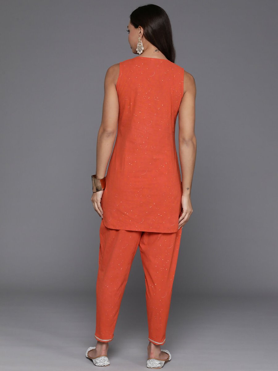 Ahalyaa Women's Traditional Wear Co-ods - Orange - Swadesiicart