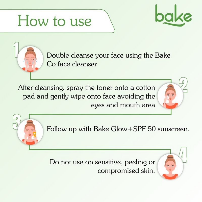 Bake 3% Pha Pore Minimising Toner With Gluconolactone & Niacinamide For Open Pores & Acne | Swadesiicart