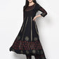 Aniyah Rayon Black Color Block Print Anarkali Palazzo Set (AN-186K)