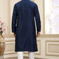 Raivat Ethnic Banarasi Art Silk Thread and Mirror Work Kurta Pajama In Blue Colour | Swadesiicart