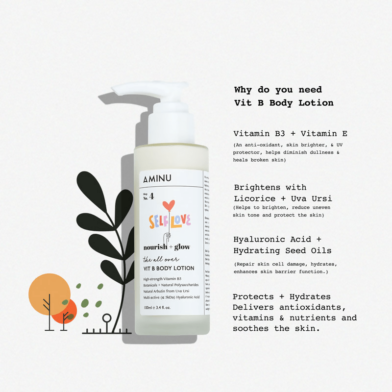 Aminu Vit B Body Lotion for Brightening, Healing & Nourshing | Swadesiicart