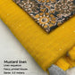 Mustard Linen Sequence Saree with Unstitched Blouse - Hiral Fashion | Swadesiicart