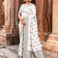 Joban Fashion Light Sky Blue Crepe Chiffon Pure Handloom Banarasi Silk Saree | Swadesiicart