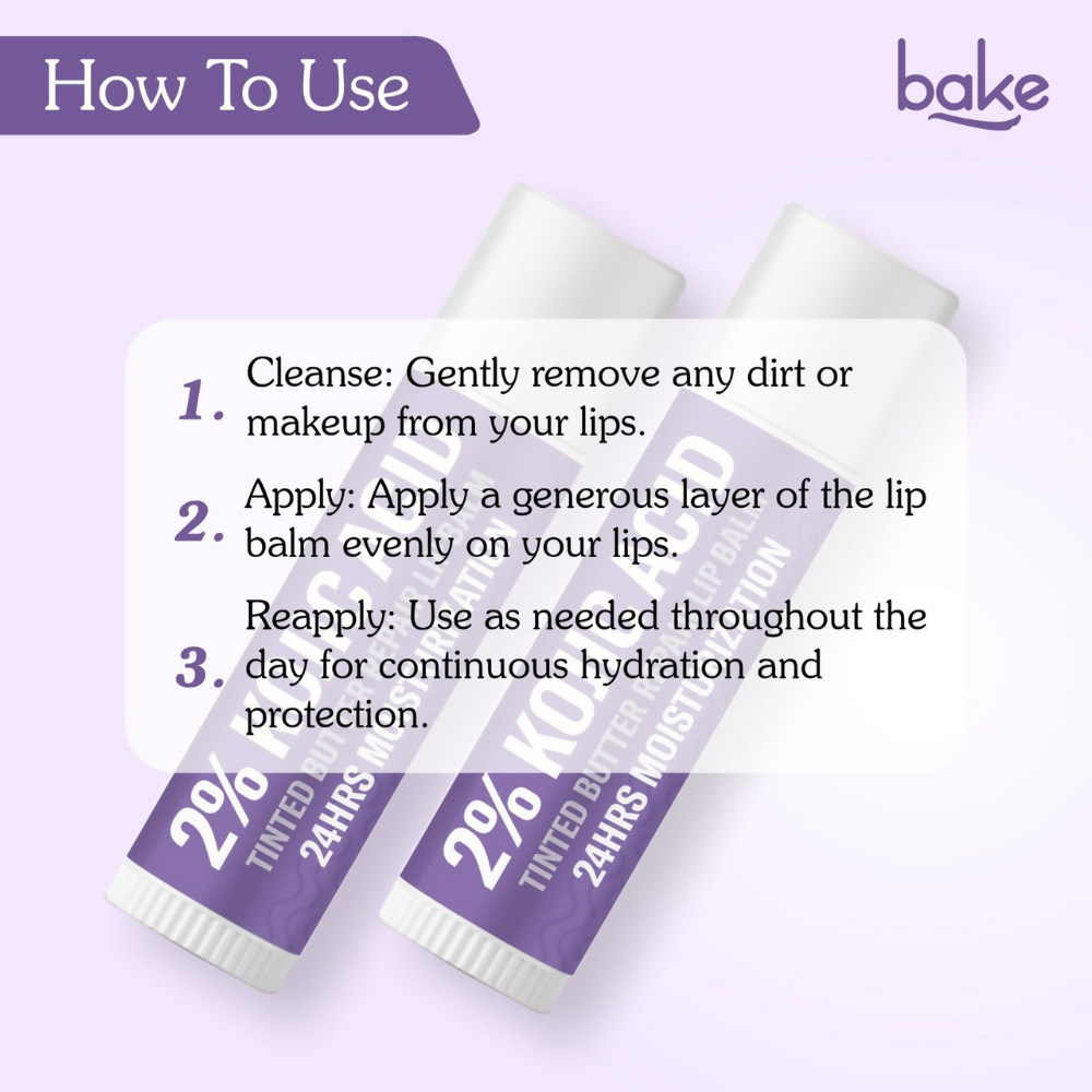 Bake 2% Kojic Acid Tinted Butter Brightening Lip Balm | Swadesiicart