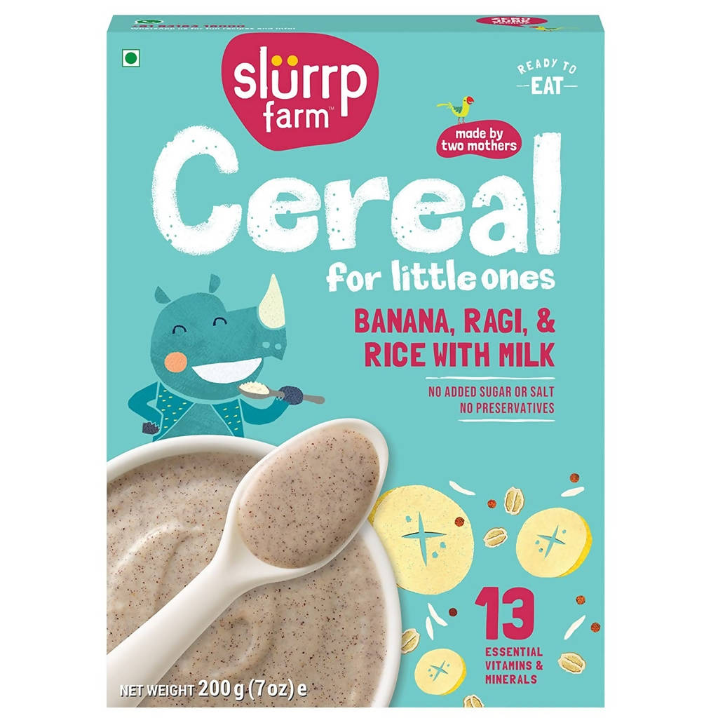 Slurrp Farm Banana, Ragi & Rice With Milk Cereal For Little Ones - Swadesiicart