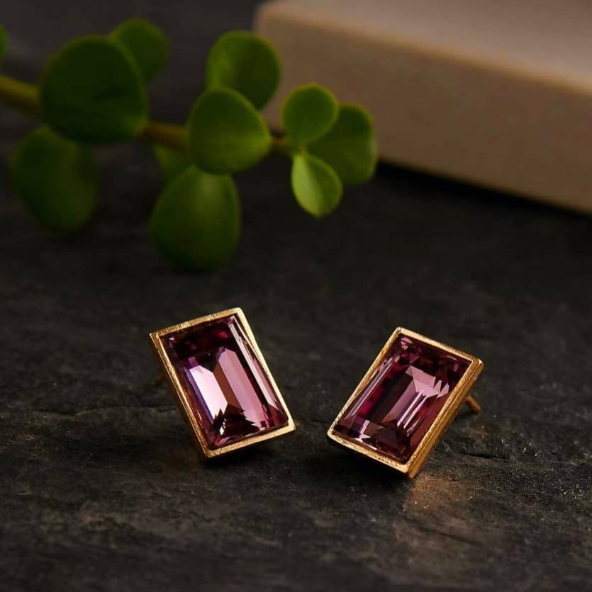 Bling Accessories Swarovski Amethyst Earrings | Swadesiicart