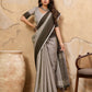 Shree Shyam Fashion Charcoal Grey Linen Saree