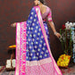 Lorenvalley Fashion Blue Organza Silk Woven Design with Meenakari Weaving Saree - Swadesiicart