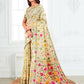 Shree Shyam Fashion Linen Cotton Off White Saree